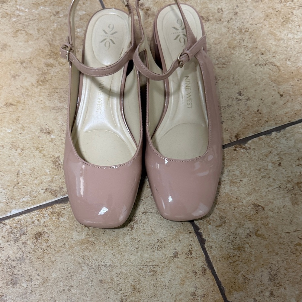 Nine West Women's Blush pink Patent Slingback Heels